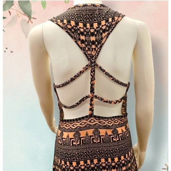 Pink Rose Open Back Beach Summer Maxi Dress - Size Small - Picture 5 of 6